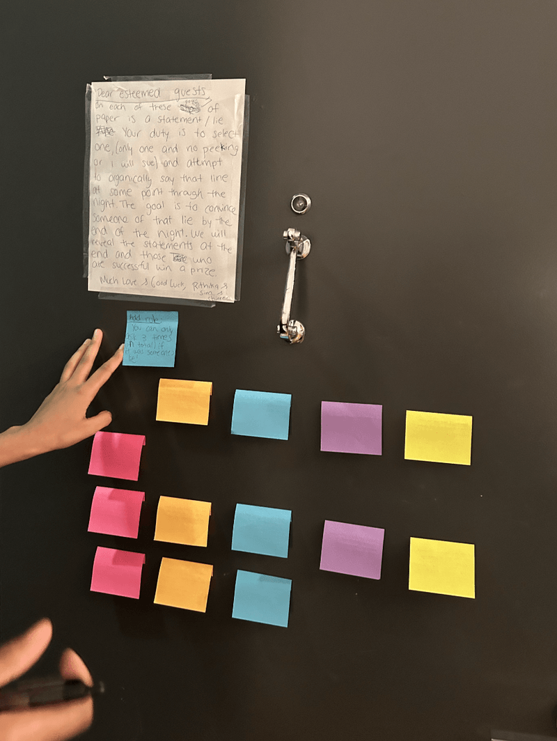 Game card mockup with conversation