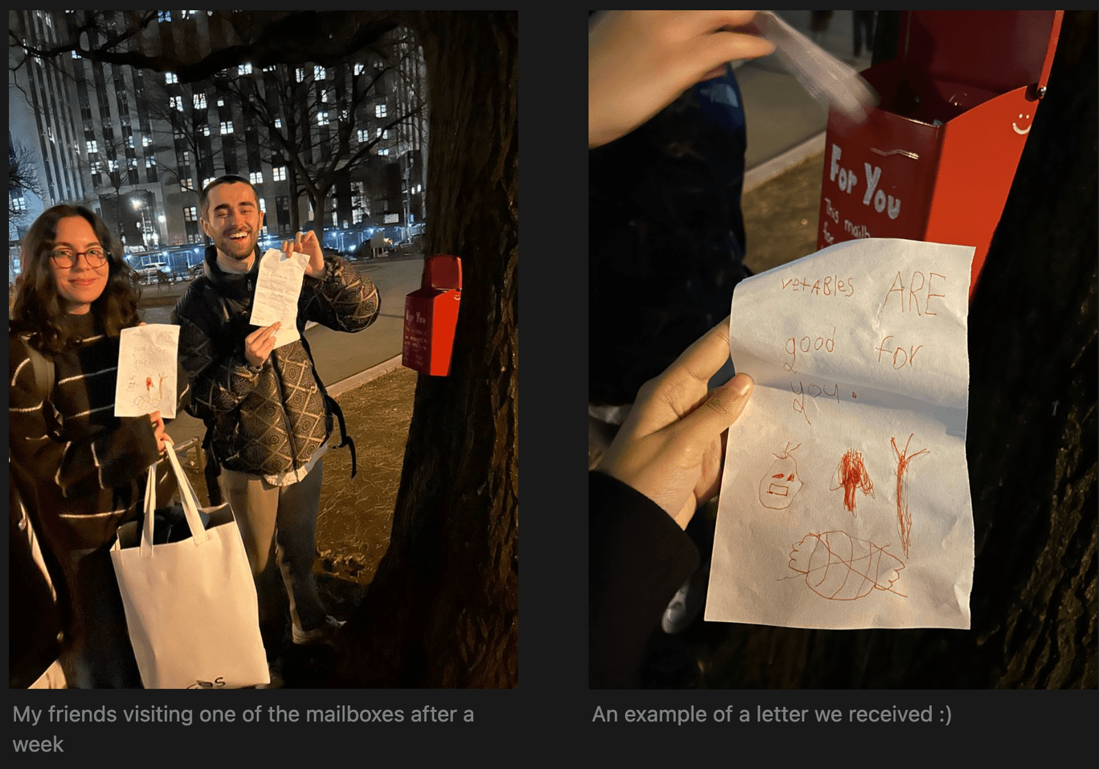 People holding letters from the mailbox